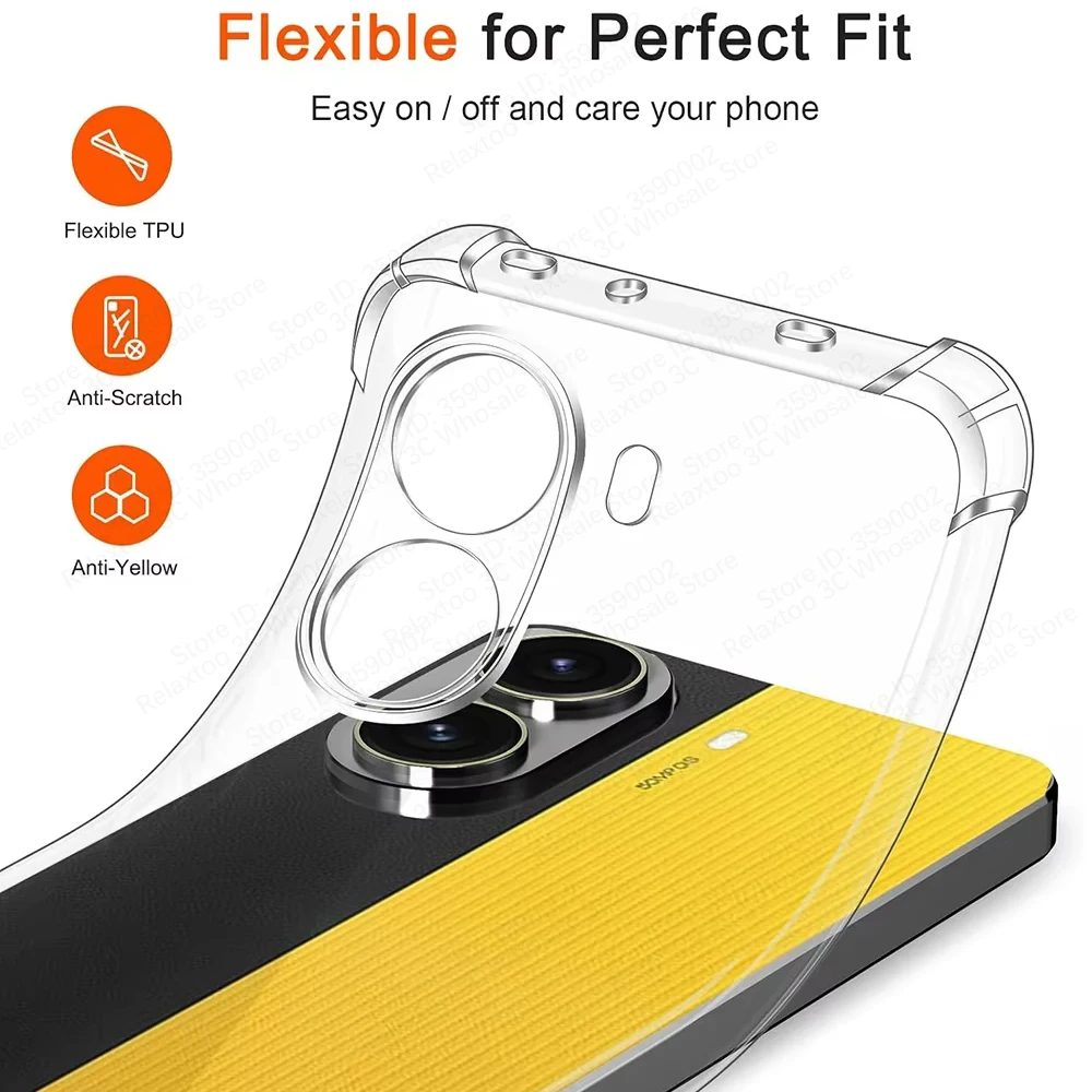 Enhanced Shockproof Clear Phone Case - Soft Silicone Transparent Back Cover