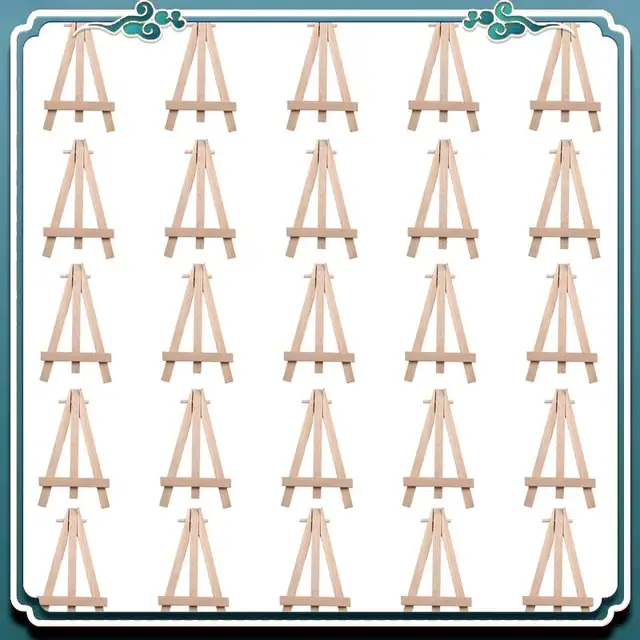 Easy To Use 25 Pieces Of Mini 5 Inch Wooden Easel. Business Cards, Display Photos, Small Canvases, Classroom DIY Arts And Crafts 3