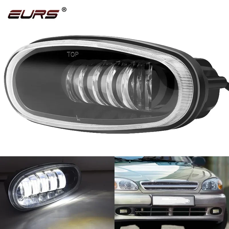 

2PCS New Front LED PTF Fog light Foglamp For Daewoo Chevrolet Lanos 5 lenses Russian Version Front LED Fog Light 12V