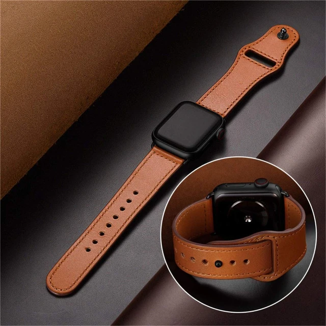 Leather Apple Watch 4 Band 44mm Women  Apple Watch Brown Leather Band -  New Sports - Aliexpress