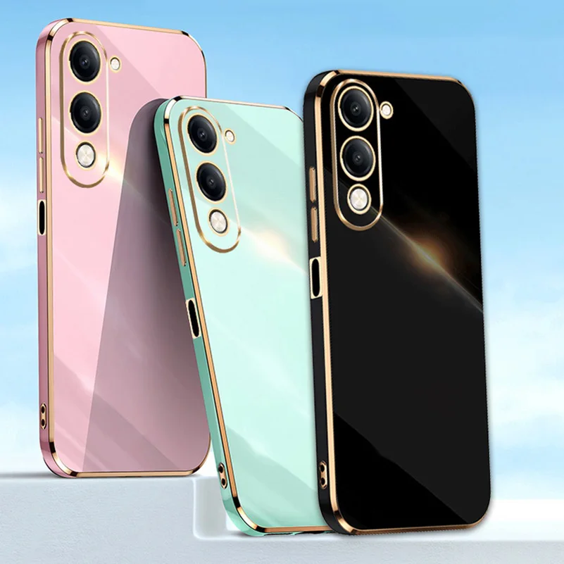 Luxurious Electroplated Gold Border Silicone Phone Case