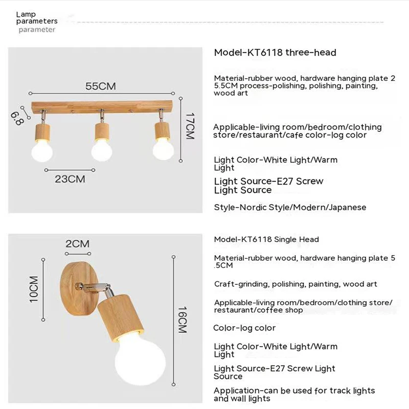 Elegant Wooden Rotating LED Ceiling Spotlight