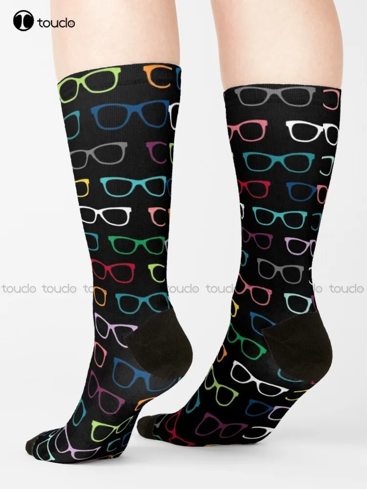 

Colorful Hipster Eyeglasses Pattern Socks Sport Socks For Men Unisex Adult Teen Youth Socks 360° Digital Print Harajuku Gift Art
