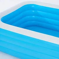 Piscine gonflable familiale carrée astronomique, grande piscine domestique, bleu et blanc, quatre anneaux surélevés et épais 6