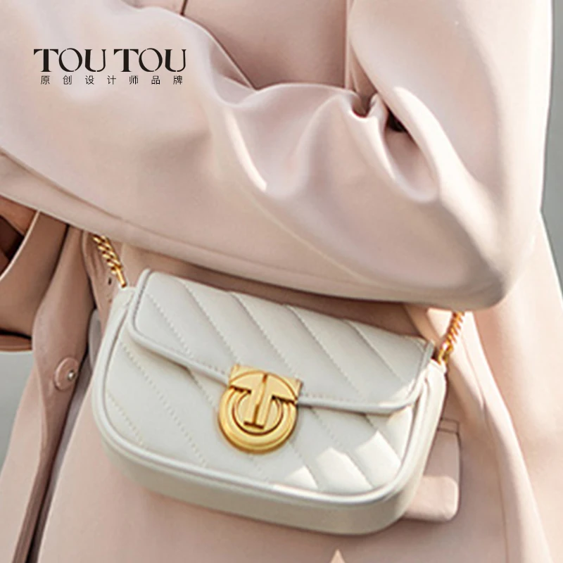 TOUTOU Genuine Leather Bolsas Chic Shouler Bag, Mini Quilted Shoulder Bags for Women, Designer Luxury Bag For Daily Use