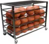 Sports Lockable Ball Storage Cart, Basketball Storage Bin for Indoor Outdoor, Rolling Exercise Ball Cart Holder 1