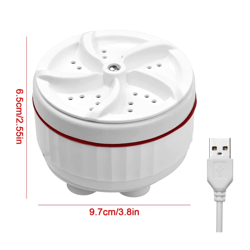 Mini Portable Washing Machine USB Charging Ultrasonic Washer Machine Fit for Laundry Bucket Basin Bathroom Sink