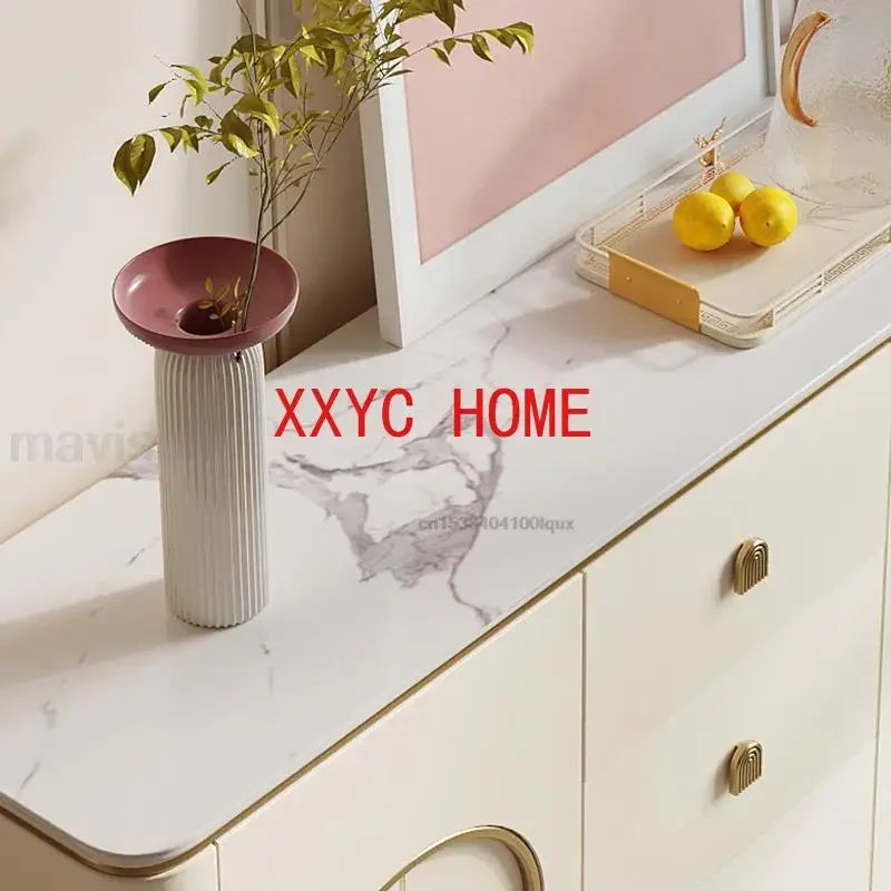 White Sideboards With Three Drawers Cream Style Round Corners Display Furniture Press Type Doors Luxury Dining Room Cabinets