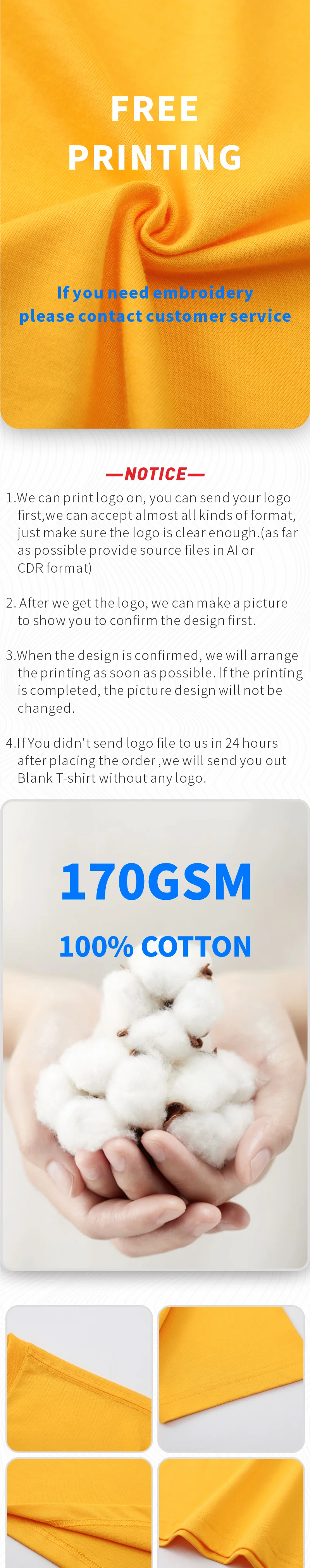 Maßgeschneidertes personalisiertes T-Shirt mit kostenlosem Druck des Logo-Bildes, kurzärmeliges T-Shirt aus 100 % reiner Baumwolle für Herren und Damen, Kleidung für Erwachsene – Detail 1