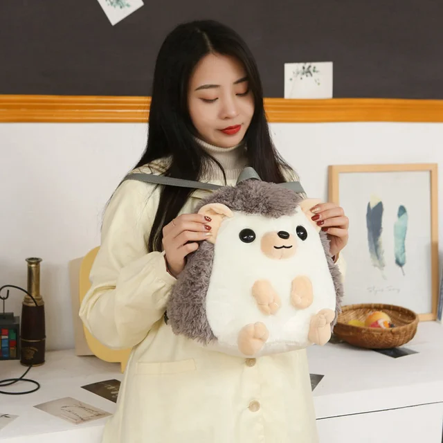 Cute Plush Hedgehog Backpack Kawaii Animal Backpack Stuffed Hedgehog Toy Birthday Children School Bag Gift Kids Toy New 2022