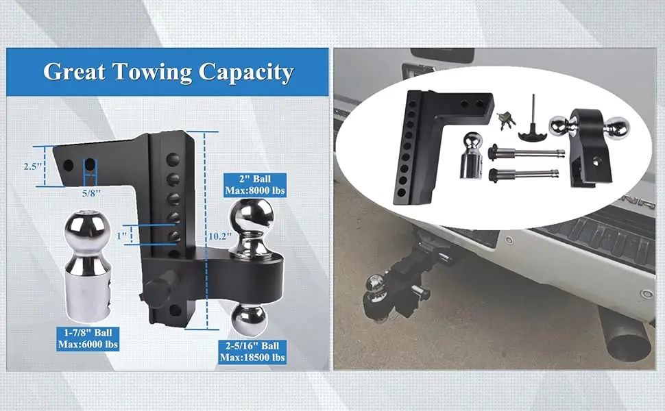 Roadmaster Falcon 3HD Tow Bar - 2" Receiver Mount, 10,000 Lb Capacity, Telescoping Arms For Motorhomes & RVs