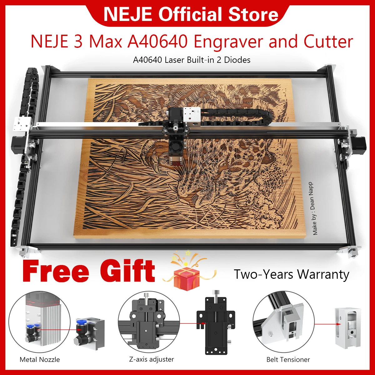NEJE 3 Max A40640 Laser Engraving Machine Cutting Lightburn Wireless