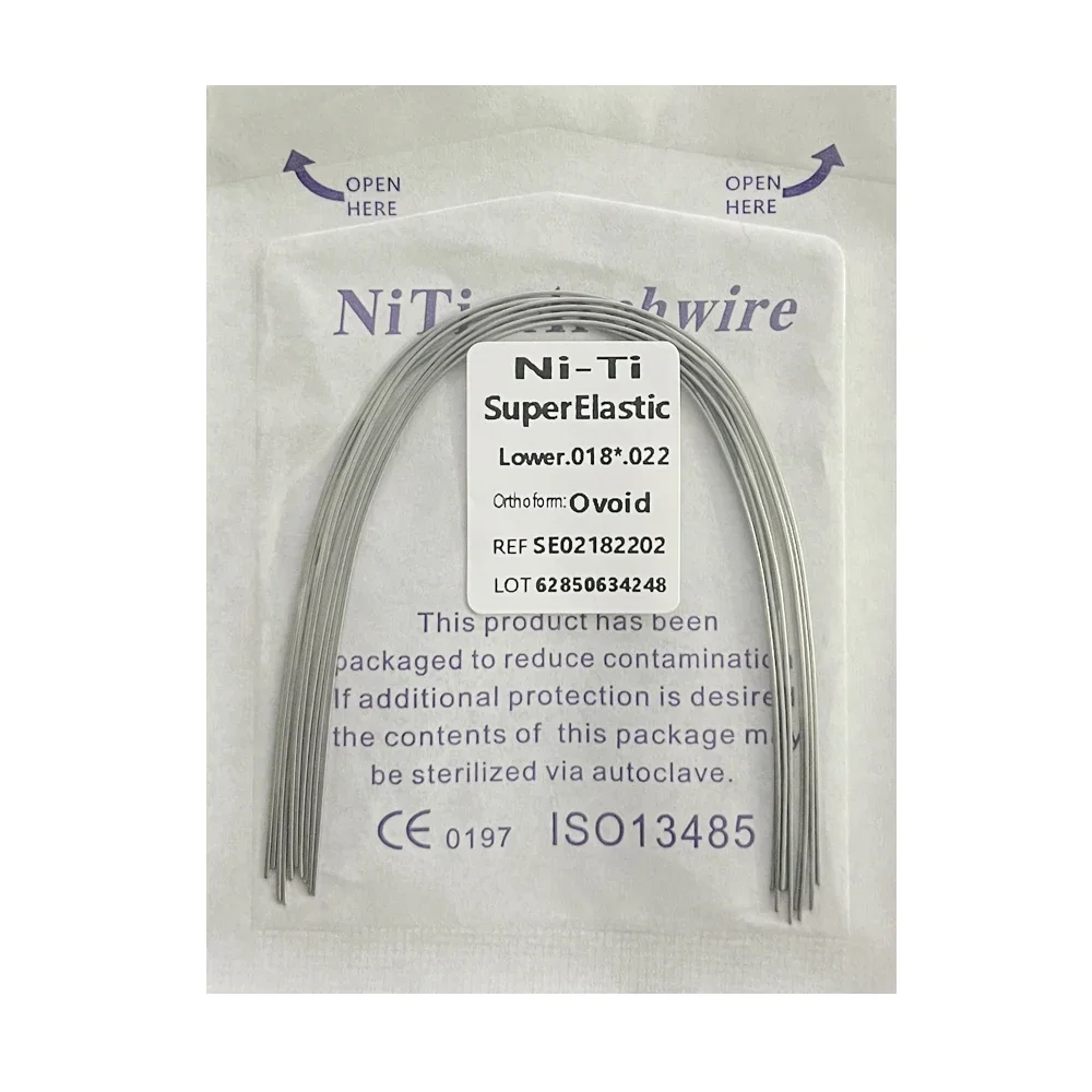10pack AG Dental Arch Wires Orthodontic Super Elastic NITI Round Rectangle Archwire Lower/Upper 012/014/016/018/020/16x16/16x22