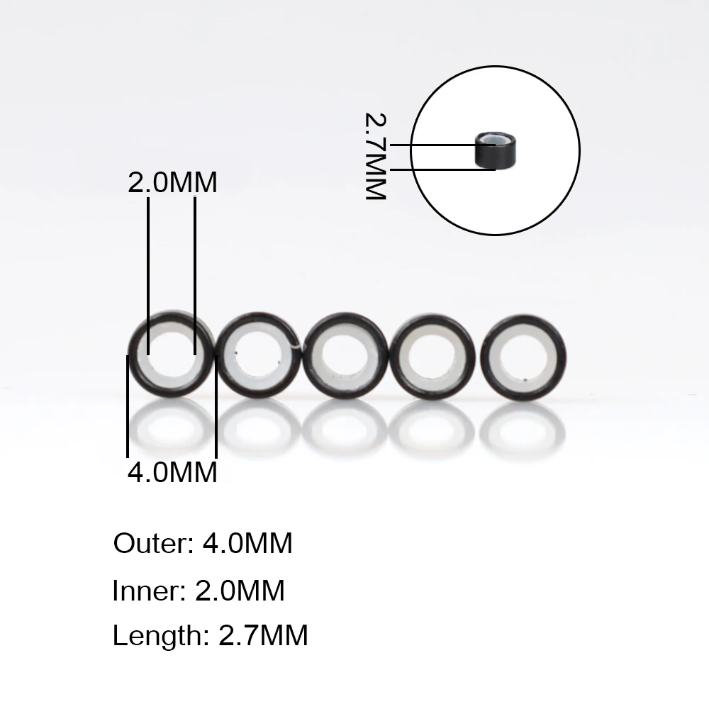 ARLANY 500개 4.0mm 사전 로드된 실리콘 안감 마이크로 링 비즈, 붙임머리용 바느질 비즈, 투명 헤어 익스텐션 비즈, 헤어 틴셀
