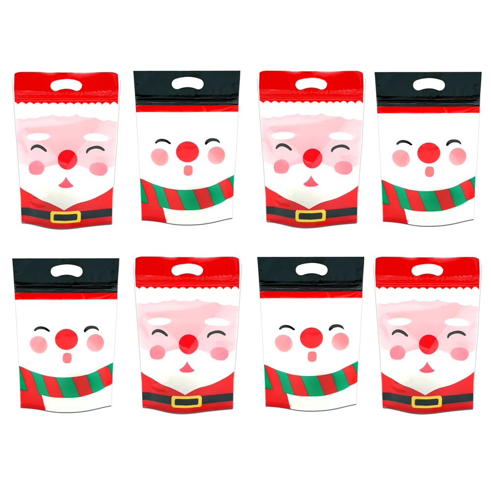 10Pcs Christmas Ziplock Gift Bags Santa Claus Snowman Candy Bag New Year  Party Xmas Packaging Decor - AliExpress