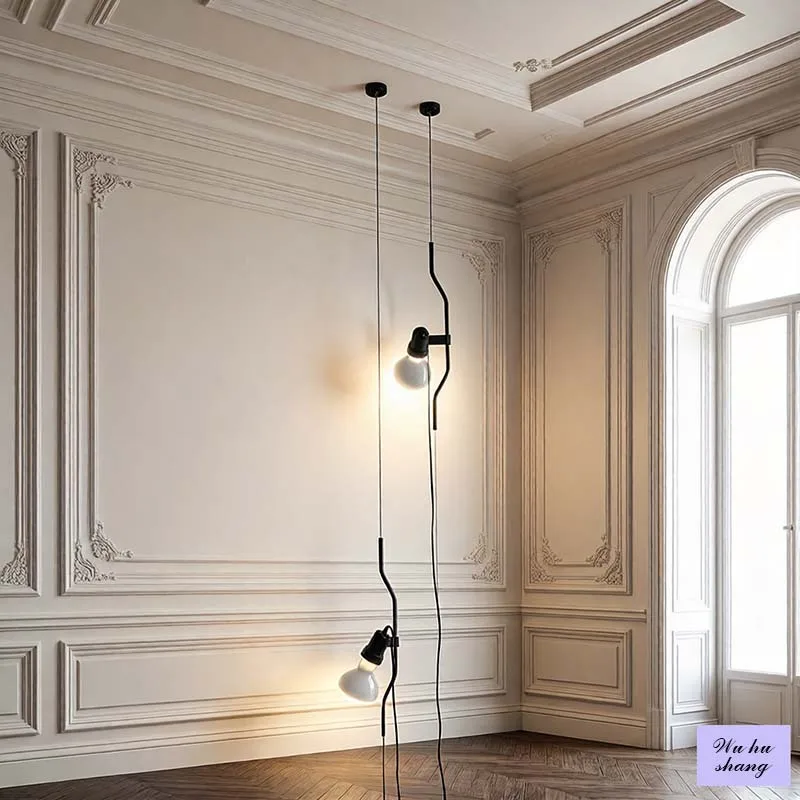 LED floor standing hanging light, suitable for living room, bedroom, bedside, gallery, sofa, adjustable height, indoor home ligh 5