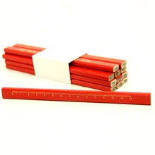 Crayons de plomb noirs avec échelle, 5 pièces, pour le travail du bois, outil artisanal fait à la main, marqueur à noyau épais et aplati, fournitures de bureau