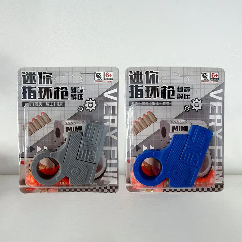 1 Set Fidget Spinner Ratchet Anxiety Stress Relief Toy Mini Gun Shell Ejected Can Launch Decompression EDC Finger Ring Pistol