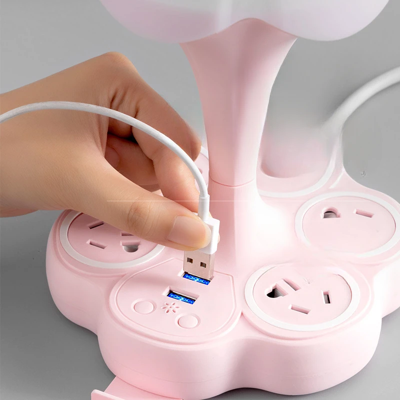 Multifunctional USB Socket Table Lamp Led USB Rechargeable Desk Lamp Eye Protection Learning Children Bedroom Bedside Lamp 3