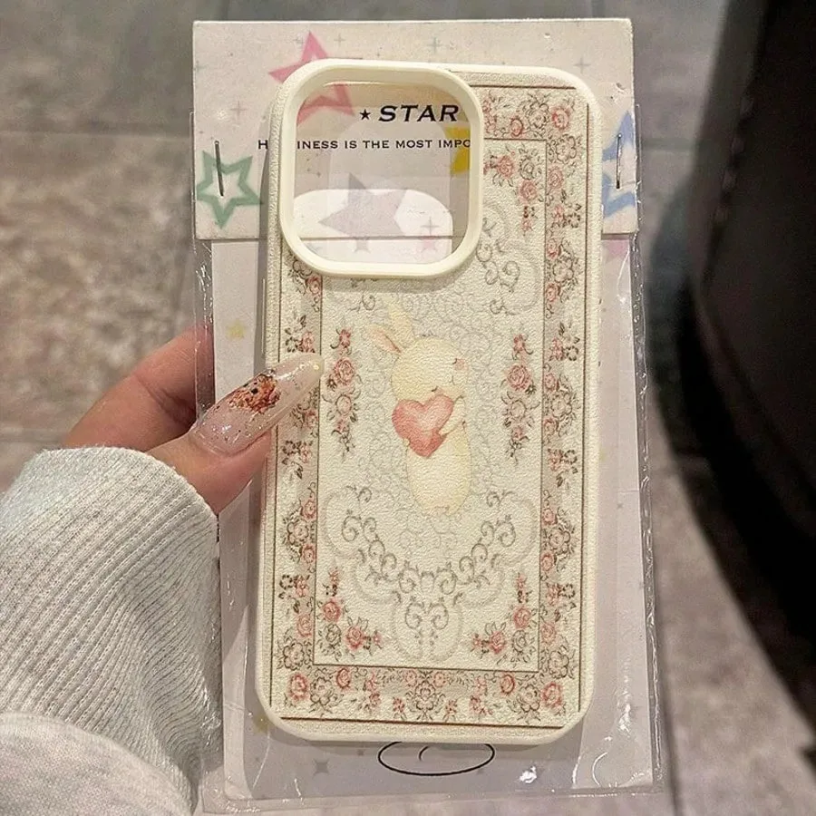 ตัวเลือกสินค้า เคสโทรศัพท์ TPU ลายกระต่ายโบว์ชมพูหวาน ปกป้อง iPhone ได้ทุกรุ่น