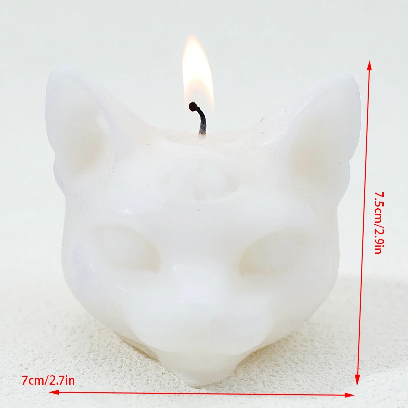 Candele gotiche profumate a tre occhi di gatto cera di soia Halloween decorazione creativa per aromaterapia ornamenti per gatti scuri decorazioni per la casa regalo