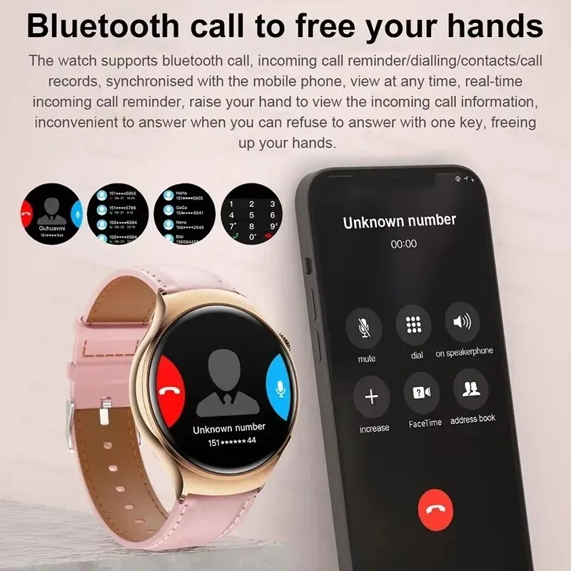 2026New GPS NFC Bluetooth Call Smartwatch Women Watch 4 mini Sport Track Heart Rate Pressure Monitoring Health Smartwatch Ladies 4