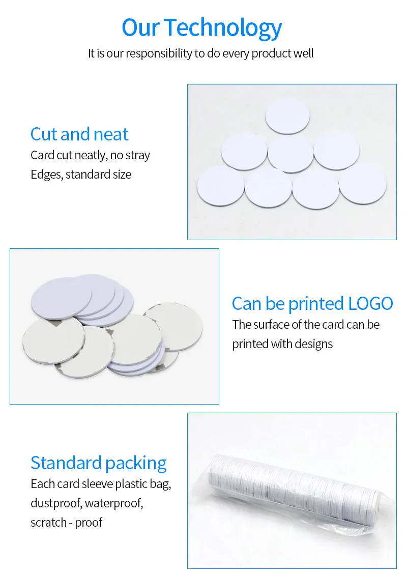 100pcs 125KHz/13.56MHz RFID Coin Card TK4100/M1 Mini Rfid Tag Adhesive Sticker N