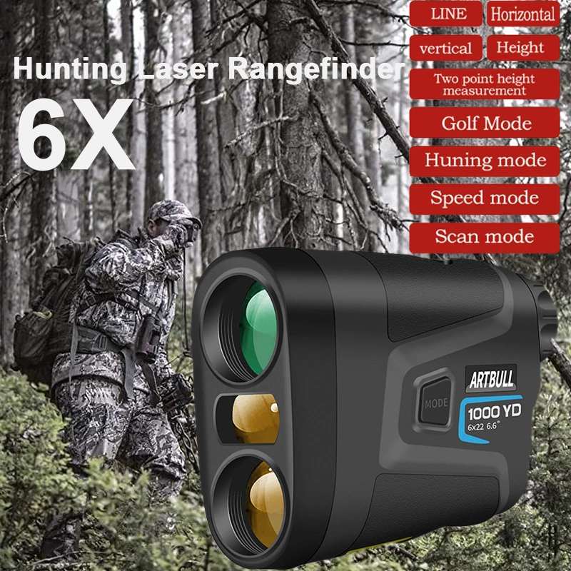 ARTBULL 6X 1000M Telescope Laser Distance meter speed Golf Rangefinder