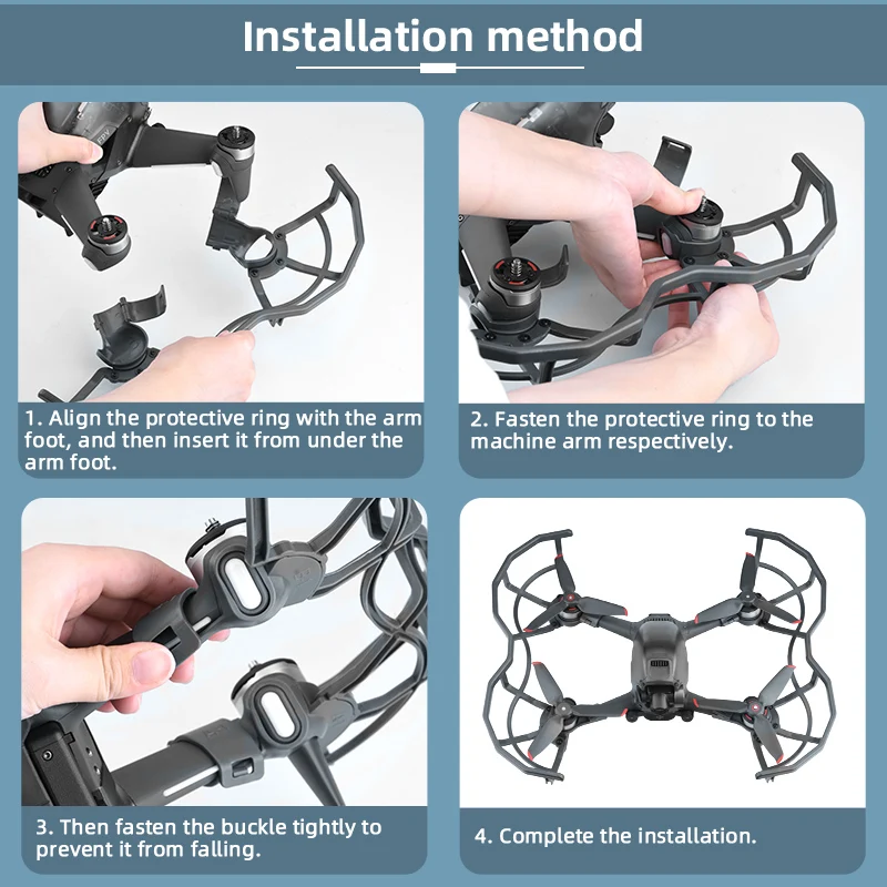 BRDRC Propeller Protector for DJI FPV Combo Drone Fully Enclosed Propeller Guard 5328S Props Wing Fan Cover for FPV Accessories