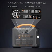 Station d'alimentation portable NEWSMY S1210 2000W, 3000W de pointe, batterie LiMnFePO₄ 1102,5Wh, charge rapide AC 1300W, générateur solaire MPPT 4