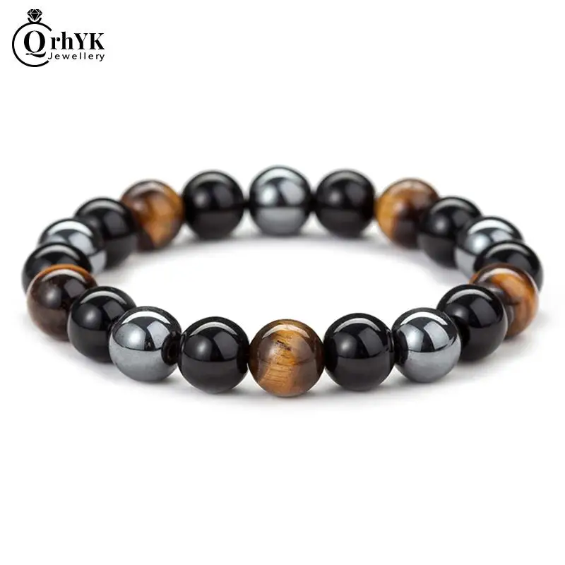 Magnetic Tiger Eye Hematite Stone Bead Couple Bracelet Health Care Magnet Men Women Help Weight Loss Jewelry