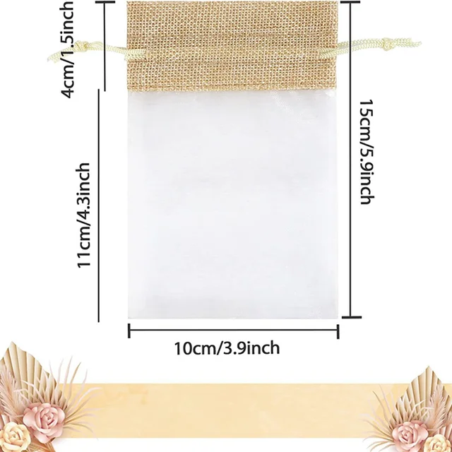 30 Sacchetti Regalo In Organza 8x10 Cm - Con Coulisse E Design Trasparente - Per Matrimoni, Compleanni E Eventi - Foto 7