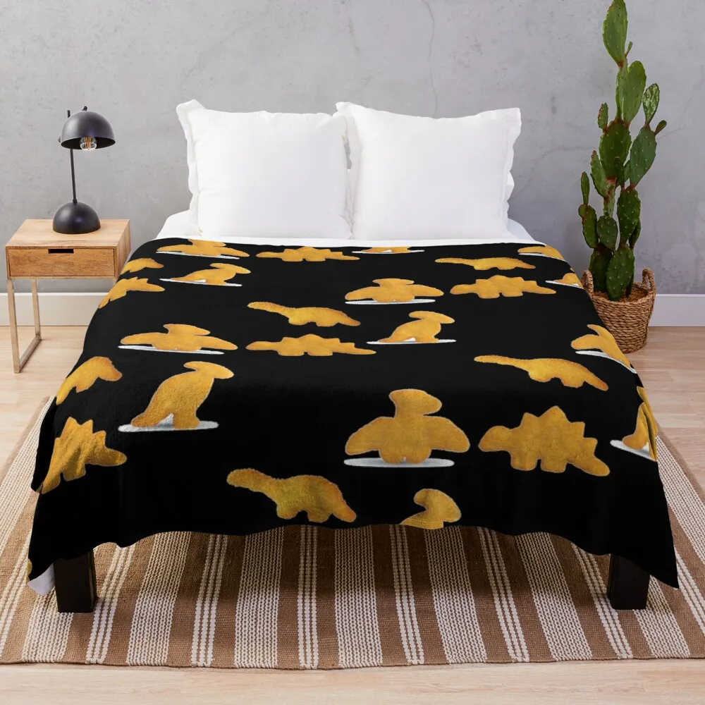 dino chicken nuggets Throw Blanket Thermal Blankets For Travel Soft