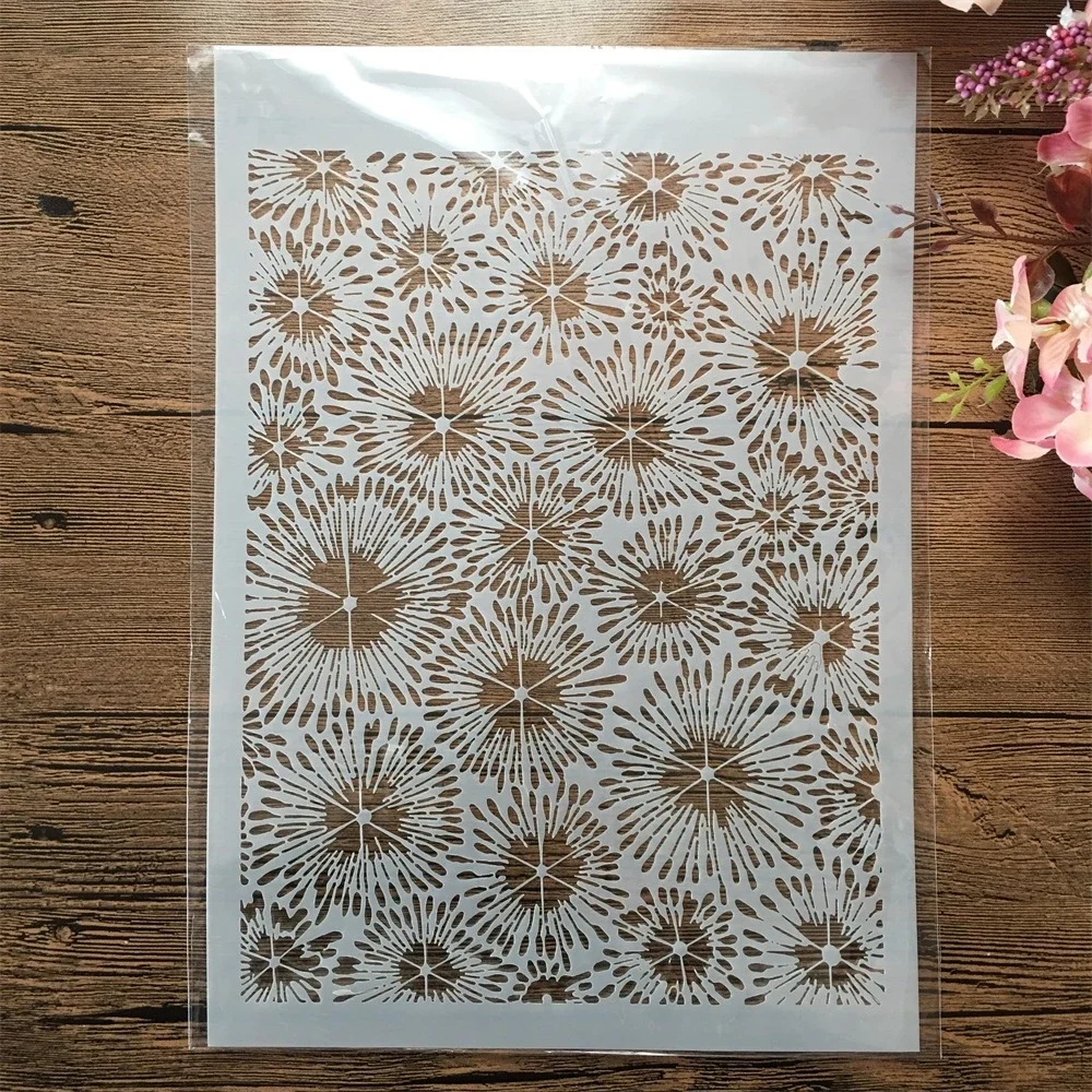 8 개/몫 A4 29cm 중공 메쉬 물결 모양의 잎 DIY 레이어링 스텐실 벽화 스크랩북 색칠 엠보싱 앨범 장식 템플릿