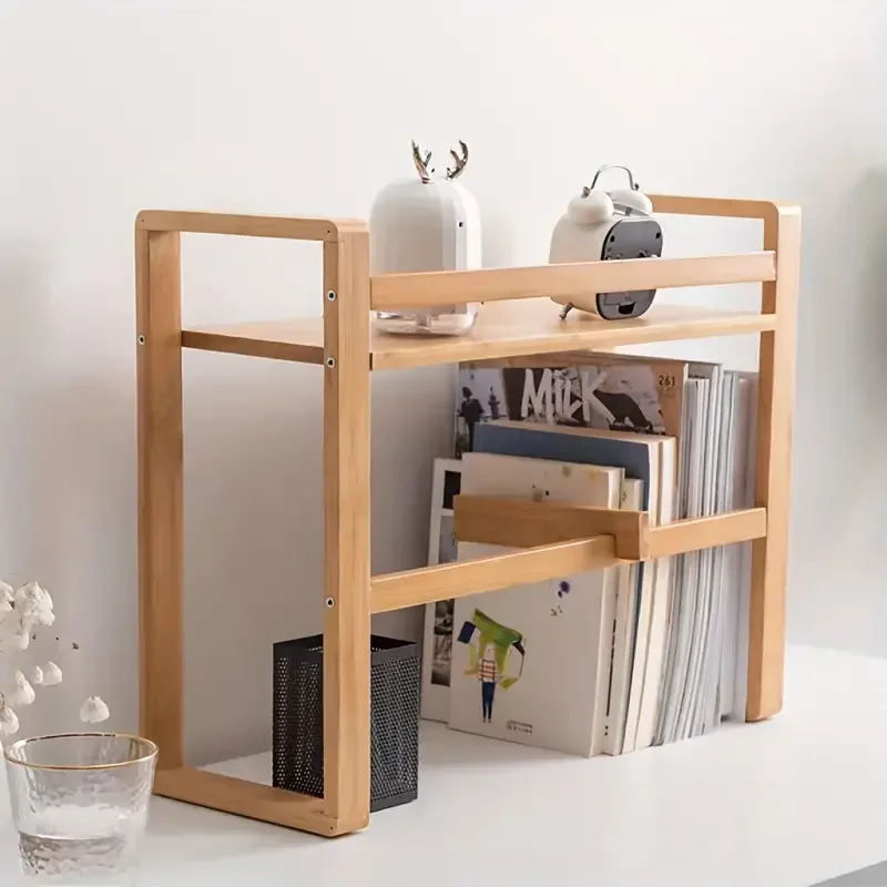 bookshelf desktop bookcase plant display storage rack multi purpose independent storage rack can be placed books clocks stationery etc easy to assemble and organize details 3