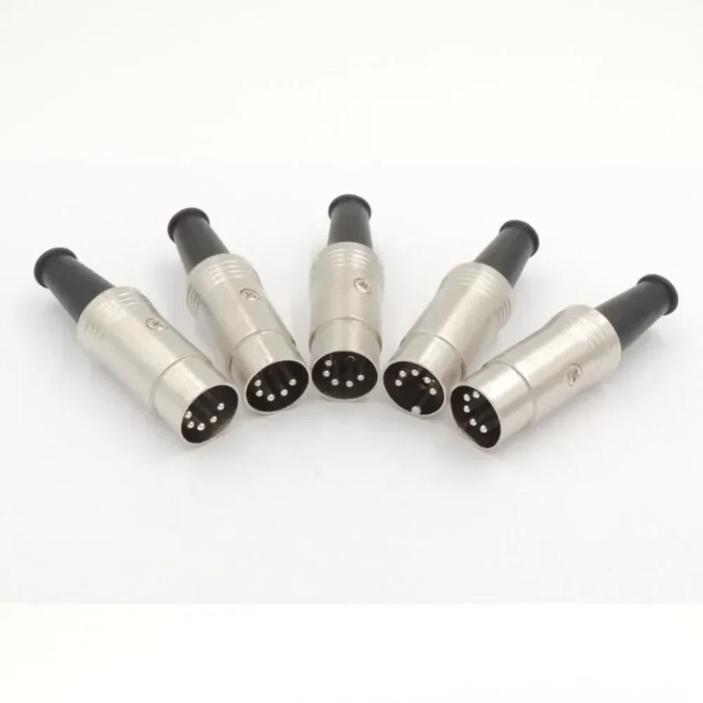 5PIN DIN Connector 5pcs Midi Cable Lead Audio Plug Male Inline Metal Connector Computer Peripherals For Midi Vintage Audio