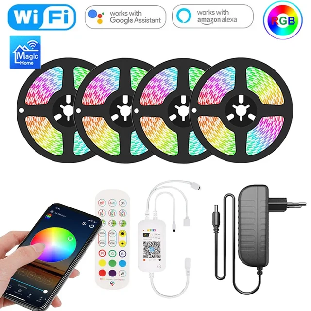 MUNDO MAGIA Cinta Luces Tira Rgb Led 20 Metros Wifi Alexa App Control