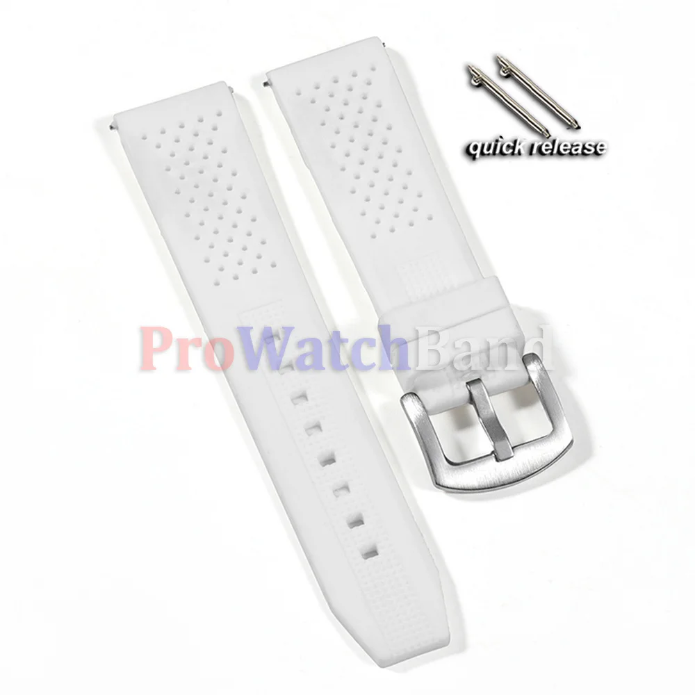 Premium Silicone Waterproof Sport Watch Band with Pin Buckle - Soft Rubber Strap