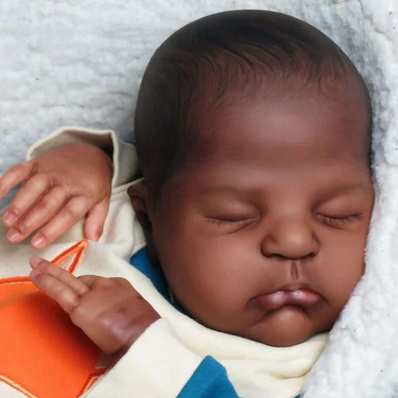 50cm Reborn Dolls Remi Black Skin American Baby Boy Asleep Doll Real  Looking Baby Dolls Lifelike 3D Skin Painted Venis Toy - AliExpress
