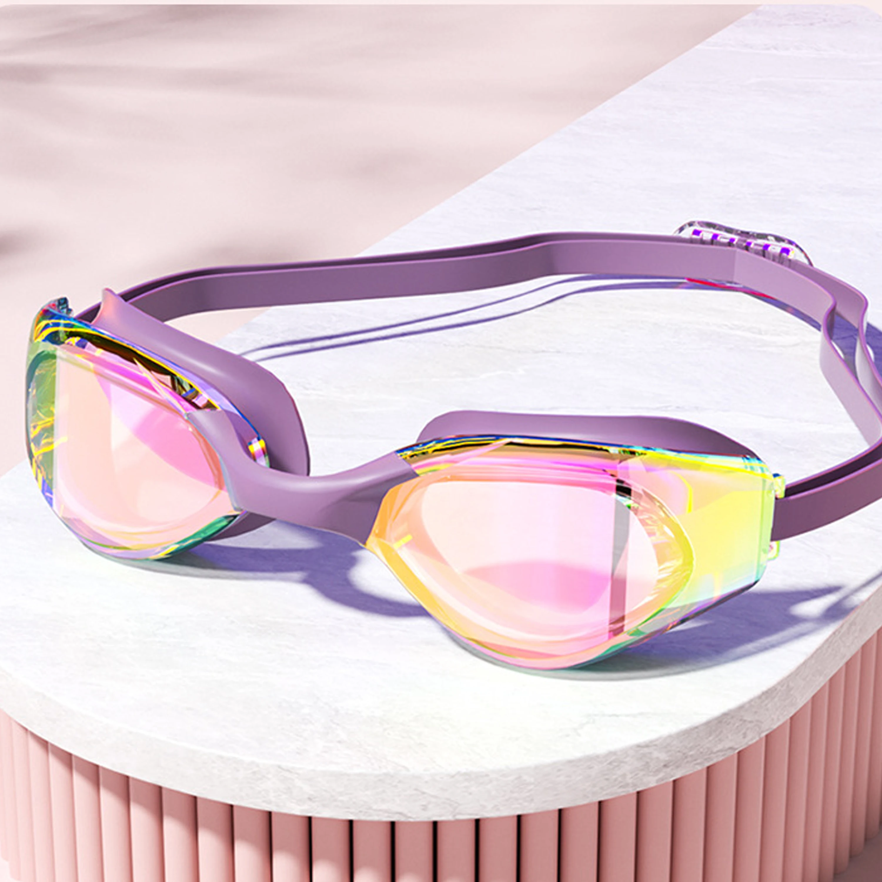 Hd Swimming Goggles For Adults, Anti Fog Electroplated Swimming Goggles, Eye Protection, Small Frame Waterproof Goggles