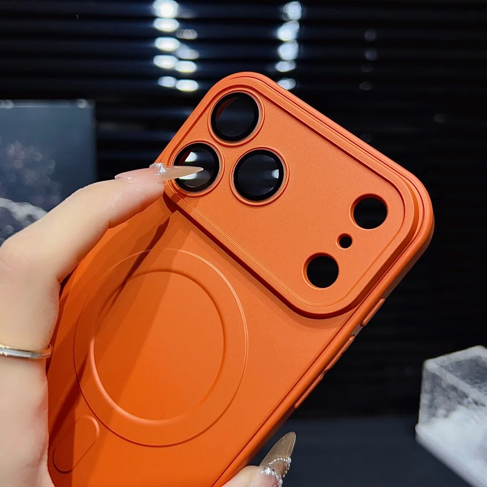 Matte Soft Shockproof Magnetic Cover with Full Camera Lens Protection