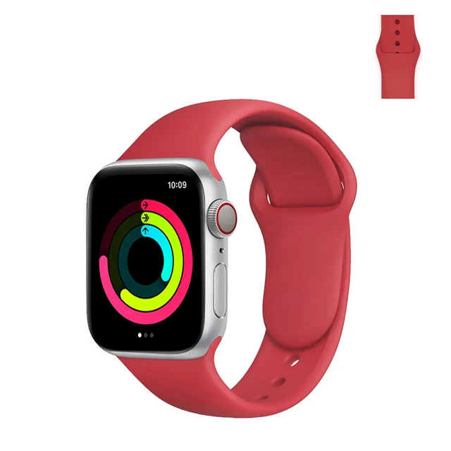 Sport Silicone Strap for Apple Watch Band 45mm 41mm 40mm 38mm Soft Bands Waterproof Wristbands for iWatch Series 7 SE6 5 4 3 2 1 23