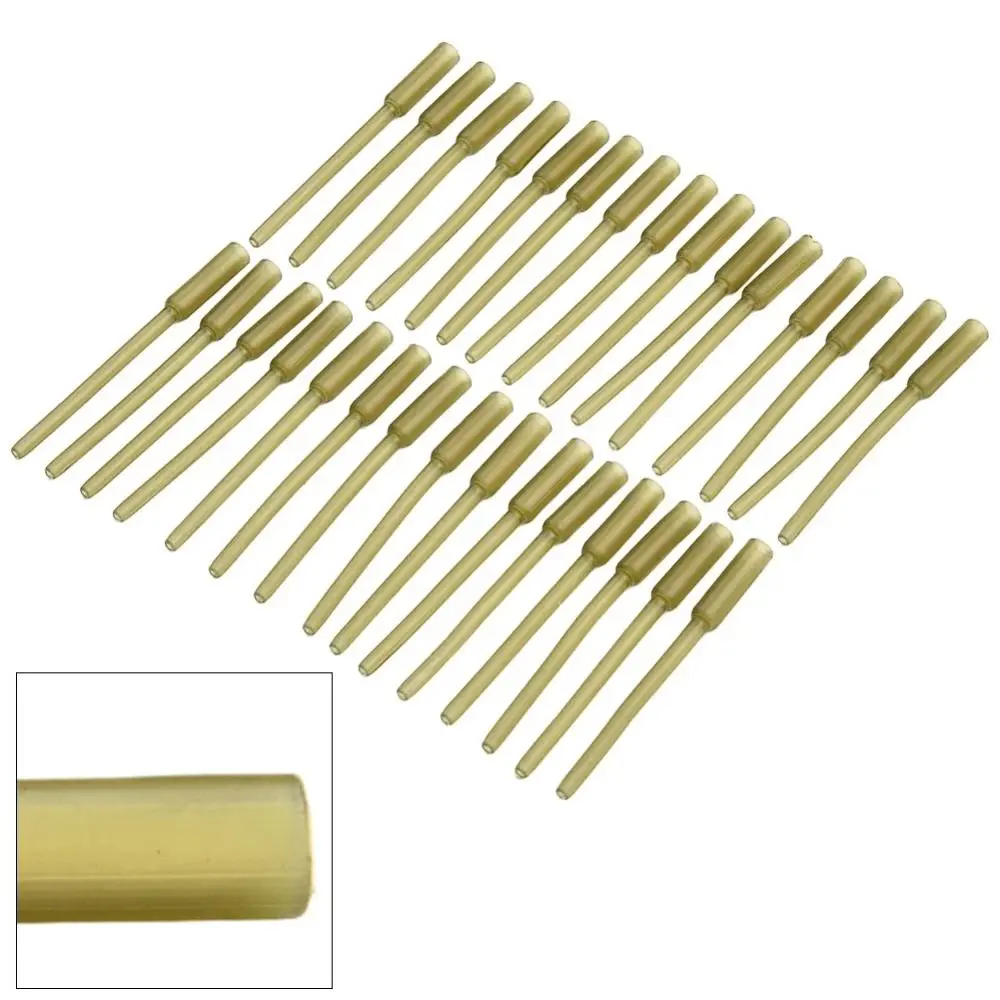 50pcs Tip Tube Fishing Inline Lead Insert European Style Rubber Fishing Lead Clips Hard Durable Fishing Tube End Tackle Carp