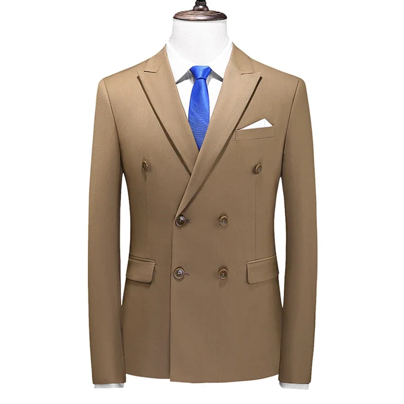 Men suit jacket Men Double Breasted Tuxedo Business Suit Slim Fit Casual Jacket Blazers
