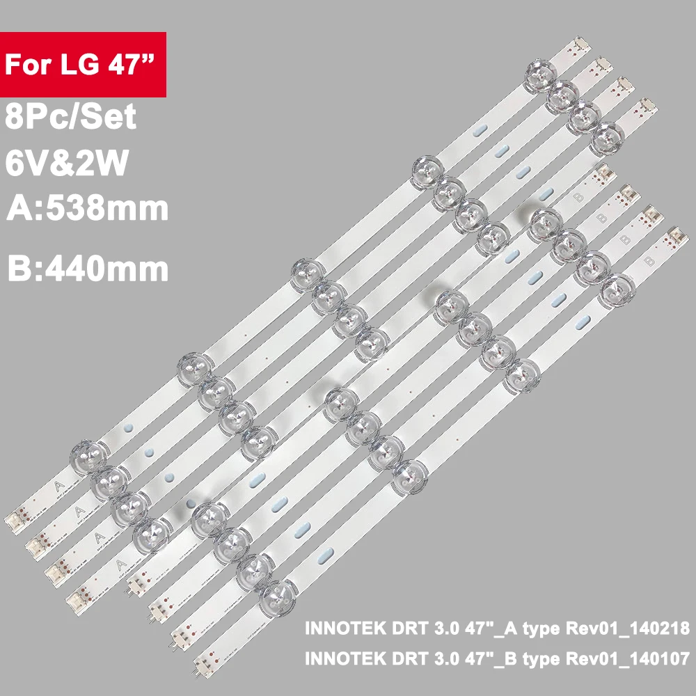 4 pair set backlight tv strip led for lig 47 inch tv innotek 47lb6300 47lb6500 47lb652v 47lb650v lc470duh 47lb5610 47lb565v 47l 4Pairs/set 47inch LED Backlight TV Strip for LIG 47LB631V 47LB561V 47LB6300 47GB6500 47LB652V 47lb650v 47LB5610 47LB565V LC470DU