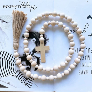 Easter Colorful Wood Beads with Cross 2