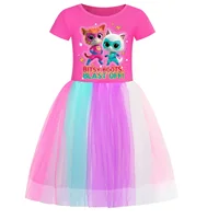 Anime Superkitties robe enfants 2025 été robes décontractées bébé filles Super chats vêtements enfants fête de mariage princesse robes 6