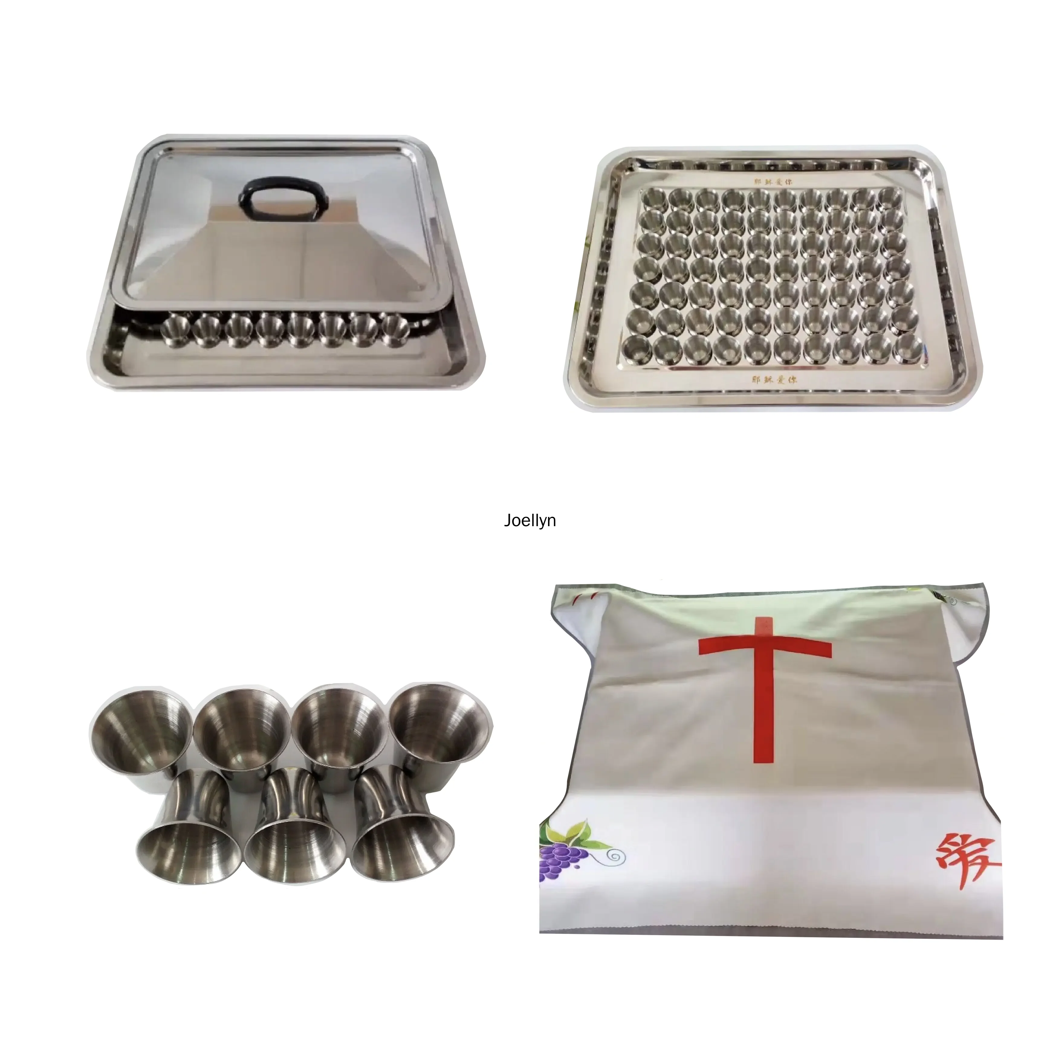 

Rectangular Plastic Cups with Lid, Base Tray, Art and Design Products, Christian Holy Communion, Package Package