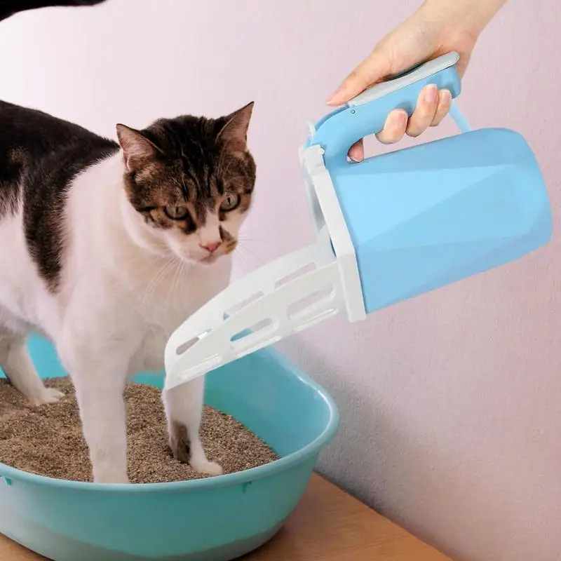Cat Litter Scoop With Holder Self cleaning Portable Integrated