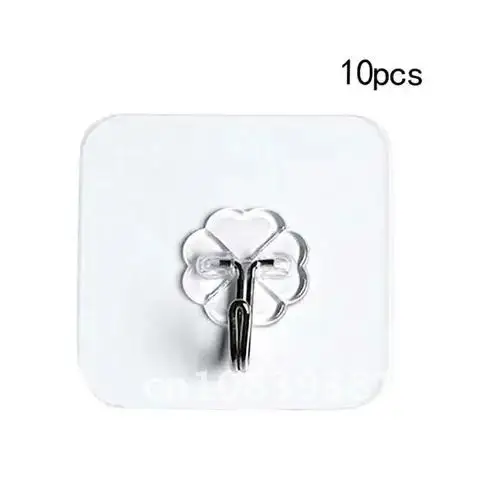 

Waterproof Self Adhesive Transparent Reusable Seamless Hanging Hook for Kitchen Bathroom Office 5/10/20Pcs Wall Hooks